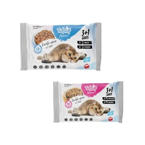 Tuf Tuf TufTuf sos za mačke Multipack - Bakalar i pastrmka 4x100g Cene