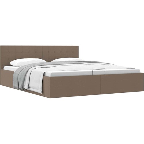 Maison Chic Dvižni Posteljni okvir - Dvoposteljna postelja - Zakonska postelja taupe blago 160x200 cm, (21692342) Slike
