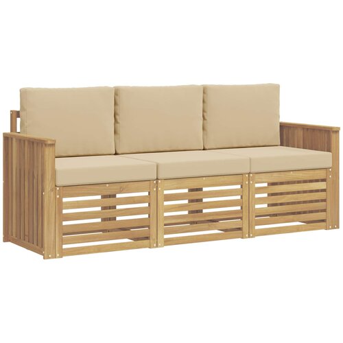  Setovi sofa 3 kom. Bijela i bež Polyester Slike