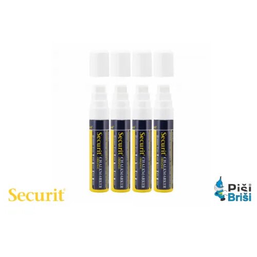 SECURIT MARKERJI s tekočo kredo JUMBO BELE barve SMA720V4WT Slike