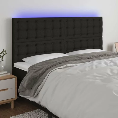  LED posteljno vzglavje črno 160x5x118/128 cm blago, (20933169)