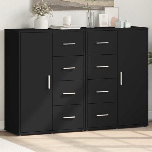 vidaXL Komoda 2 kosa črna 60x31x84 cm inženirski les Cene