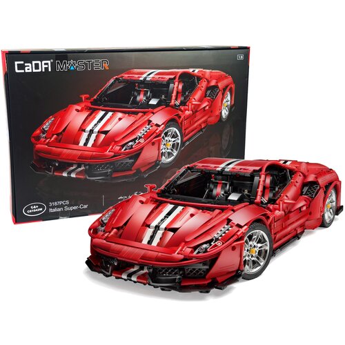 Lean Toys gradbene kocke &amp;scaron;portni avto rdeči cada 3187 elemntov Slike
