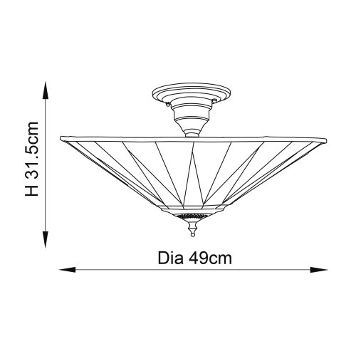 Endon 64043 - plafonski luster tiffany dark star 3xE27/60W/230V, prečnik 49 cm Slike