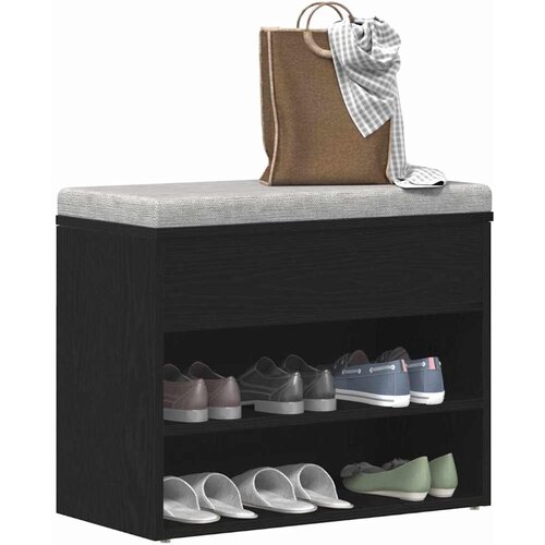  Klupa za cipele Crni hrast 60 x 30 x 45 cm Konstruirano drvo Slike