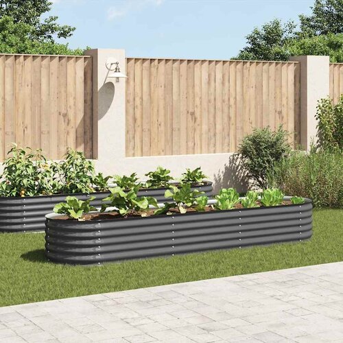 vidaXL visoka greda 320x80x44 cm pocinkano jeklo siva Cene