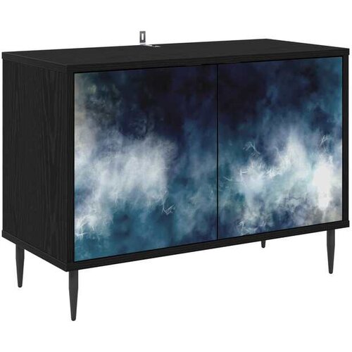 vidaXL TV ormar RAALTE 69 x 33 x 50 5 cm Crni hrast Konstruirano drvo - Plavi mramorni uzorak Cijene