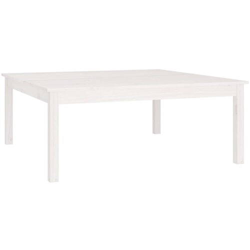  Stolić za kavu bijeli 100x100x40 cm od masivne borovine Slike