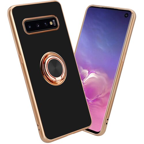  Samsung v sijajnem črni barvi - Zlato z obročem silikonski/TPU ovitek z za&scaron;čito pred kamero in držalom za magnetni avtomobil, (20603483) Cene