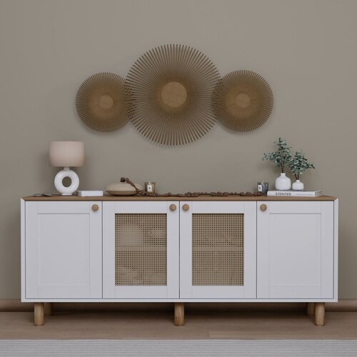Hanah home konzolni sto Bohemian 1600-145, 180x75x40 cm, Belo-hrast boje Cene