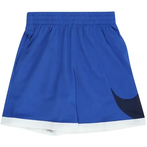 Nike Športne hlače 'SWOOSH' marine / encijan / bela