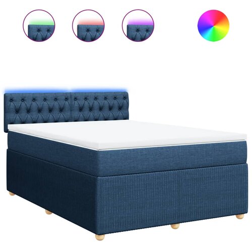 Maison Chic Box spring postelja - Vzmetna postelja z vzmetnico modra 160x200 cm blago SL23815, (21879805) Slike