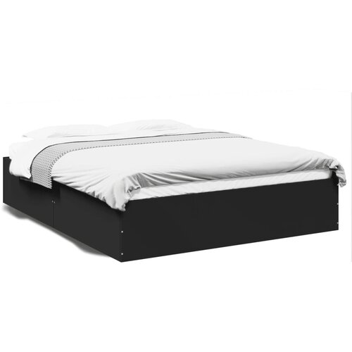 VidaXL Okvir za krevet crni 160x200 cm konstruirano drvo Slike