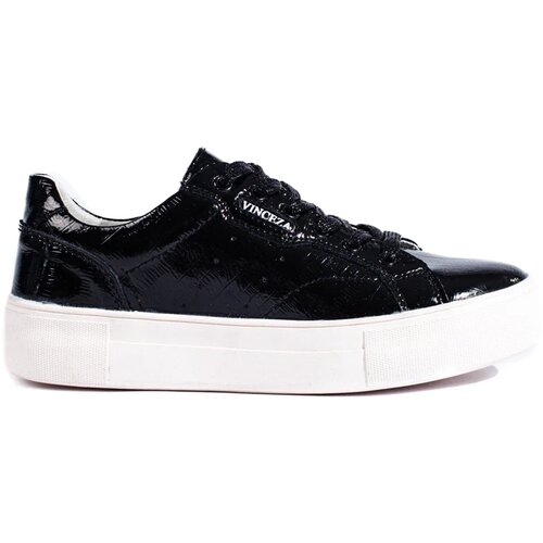 VINCEZA Black Leather Women's Sneakers Cene