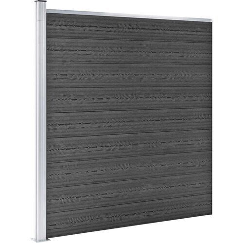  Set panela za ogradu WPC 1045 x 186 cm crni Slike