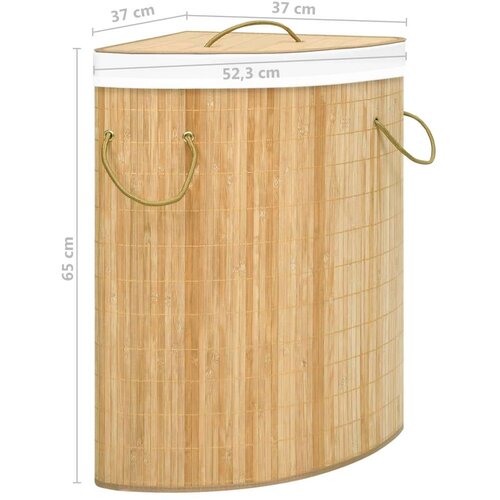 VidaXL Kutna ko&amp;scaron;ara za rublje od bambusa 60 L Slike