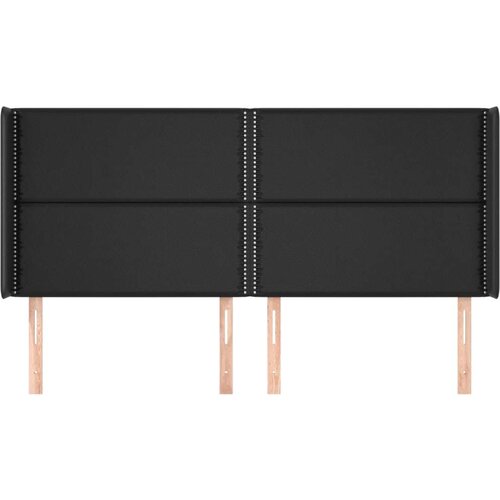  Uzglavlje s u&amp;scaron;ima crno 183x16x118/128 cm od umjetne kože Slike