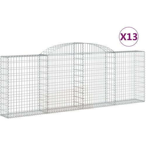  Lučne gabionske ko&amp;scaron;are 13kom 300x30x100/120cm pocinčano željezo Slike