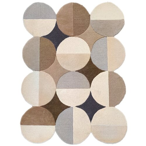 Flair Rugs Sivo-bež ročno tkana volnena preproga 200x290 cm Mia Ellipse – Cene
