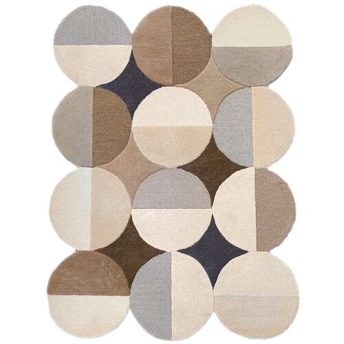 Flair Rugs Sivo-bež ručno rađen vunen tepih 200x290 cm Mia Ellipse – Cene