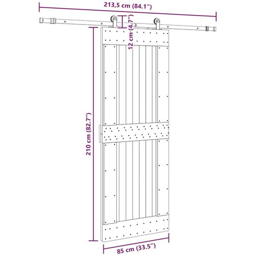 vidaXL Drsna vrata s kompletom vodil 85x210 cm trdna borovina Cene