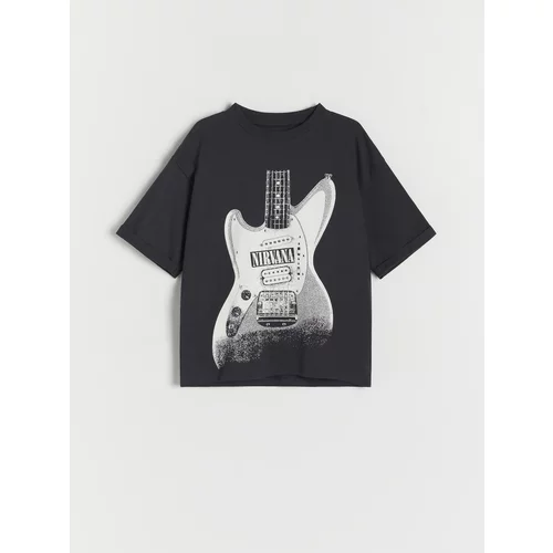 Reserved - Predimenzionirana majica kratkih rukava Nirvana - tamnosivo
