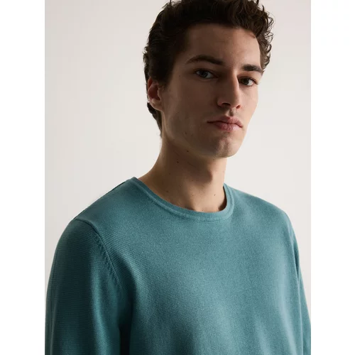 Reserved - Pamučni džemper - plavozeleno