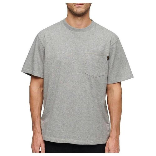 Superdry Majice s kratkimi rokavi T-shirt Contrast Stitch Pocket gris Siva Cene