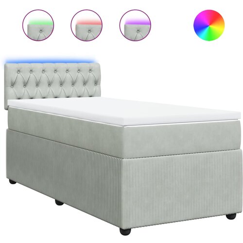 Maison Chic Box spring postelja - Vzmetna postelja z vzmetnico svetlo siva 90x200 cm žamet SL23205, (21891774) Cene