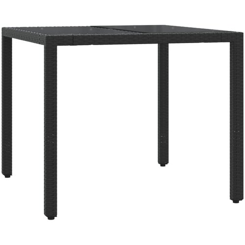  3-dijelni vrtni blagovaonski set s jastucima od poliratana crni Crna Dužina stola 90 cm Slike