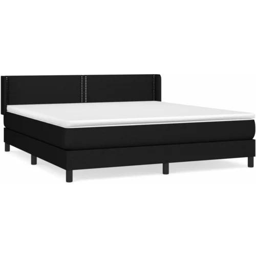 vidaXL Box spring postelja z vzmetnico črna 180x200 cm blago, (20894637)