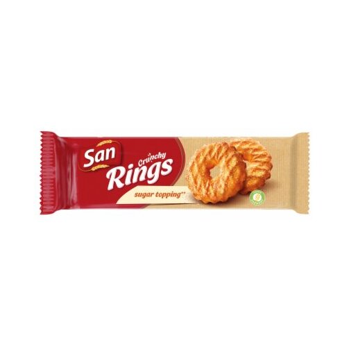 San crunchy rings sugar topping keks 168g Slike