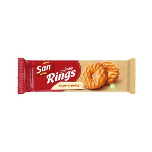 San crunchy rings sugar topping keks 168g Slike
