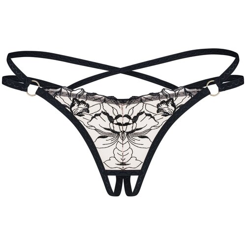 Obsessive Exquisite Vila Blanes Crotchless Thong - Black Cijene