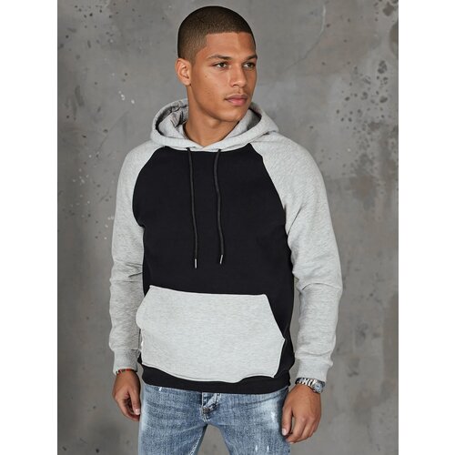 DStreet Bluza męska basic z kapturem czarna Slike
