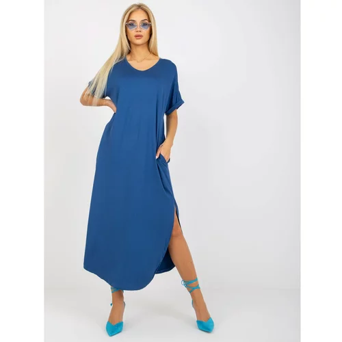 Fashion Hunters Dark blue oversize cotton dress OH BELLA