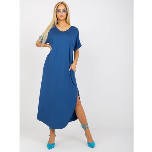 Fashion Hunters Dark blue oversize cotton dress OH BELLA Slike