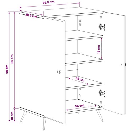  Ormar za cipele BREDA 59,5 x 39,5 x 90 cm Konstruirano drvo Slike