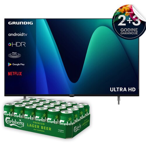 Grundig televizor 75GHU7800B, 75&amp;quot;, smart, led + carlsberg pivo, 24 limenke Slike