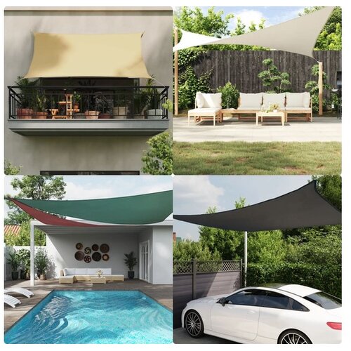 vidaXL Jedro za sjenu od sunca 4x3 m 100% poliester Oxford - Pijesak 3 x 4 m 1 Cijene
