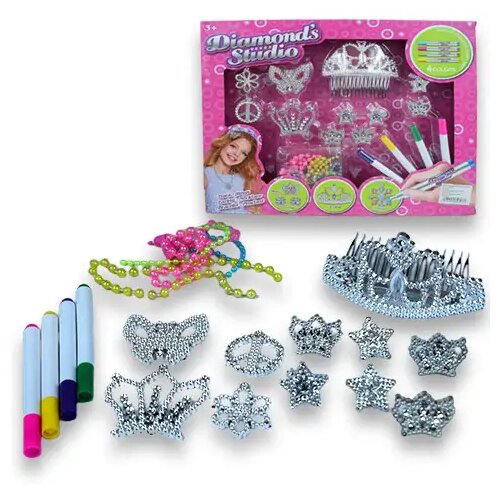 Magic Toys Barvalni ble&scaron;čeči nakit lepotilni set s tiaro in uhani Cene