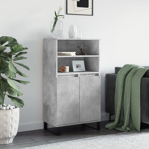 VidaXL Visoka omara betonsko siva 60x36x110 cm inženirski les Slike