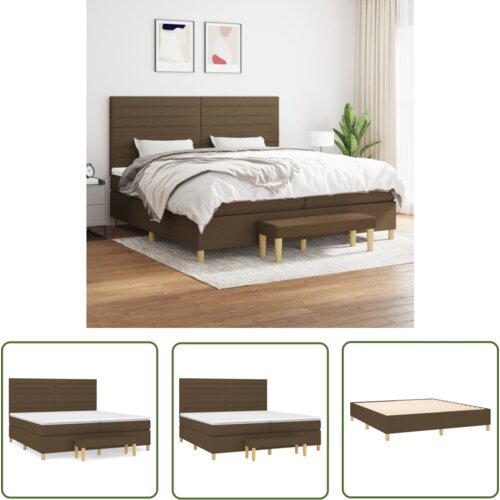 The Living Store Box spring postelja z vzmetnico temno rjav 200x200 cm blago - Box Spring Postelja, (21737297) Cene