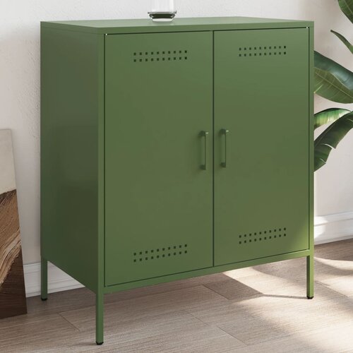 The Living Store Komoda olivno zelena 68x39x79 cm jeklo - Komoda, (21837264) Cene