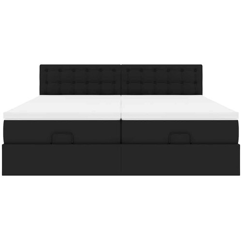 VidaXL otomanski okvir kreveta s madracima crni 200x200cm umjetna koža Slike