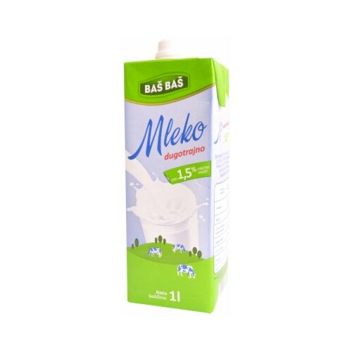 Baš Baš Mleko dugotrajno 1.5% MM 1L tetra brik Cene