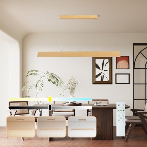  Brilagi - LED prigu&amp;scaron;iva luster na sajli SLIMLINE LED/40W/230V 3000-6000K dekor hrasta+daljinski upravljač Slike