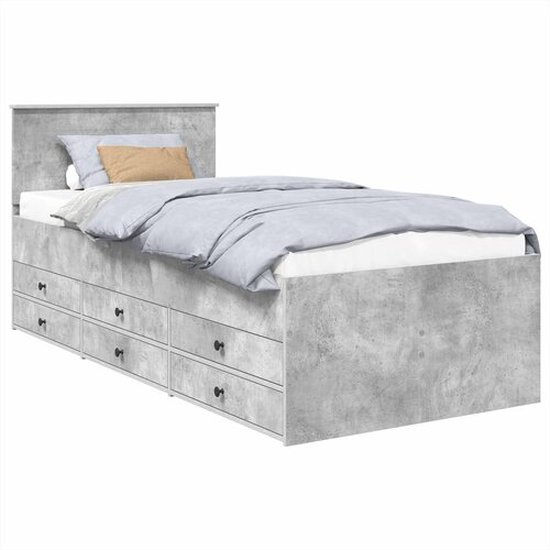 vidaXL Krevet na dan Beton siva i crna 70 x 190 cm Konstruirano drvo - Beton siva 75 x 190 cm Cene