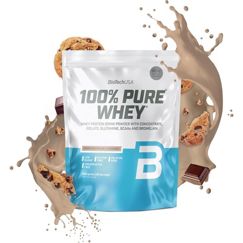 Biotechusa 100% pure whey – premium izolat surutke sa 24g proteina po obroku - keks i krem 1kg Cene