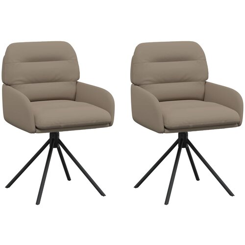 vidaXL Vrtilne jedilne stole 2 pcs Umetno usnje Kapučino, (5000296881) Cene